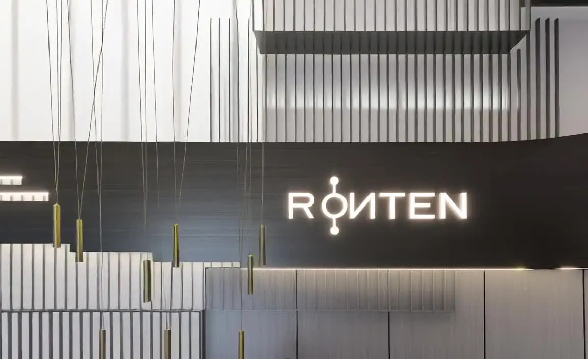 Muro del lobby con el logotipo Rönten