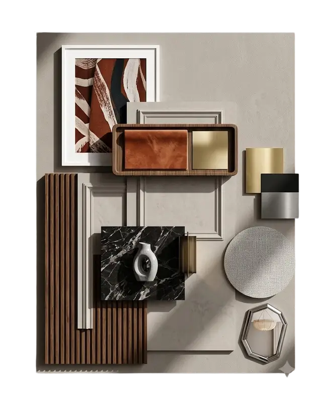 Moodboard de materiales del estilo Vibrant